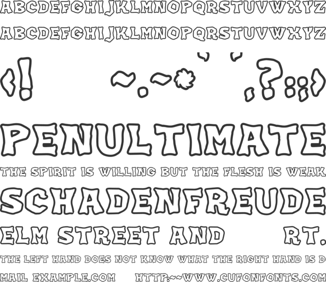 JMH KORAK OUTLINE font preview