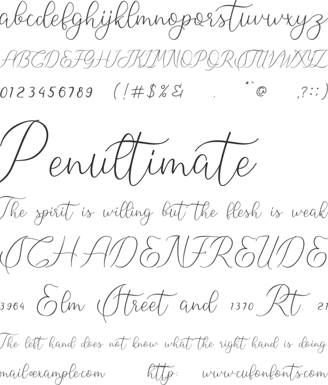 Meillyne font preview