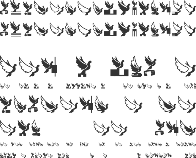 Flying Birds font preview