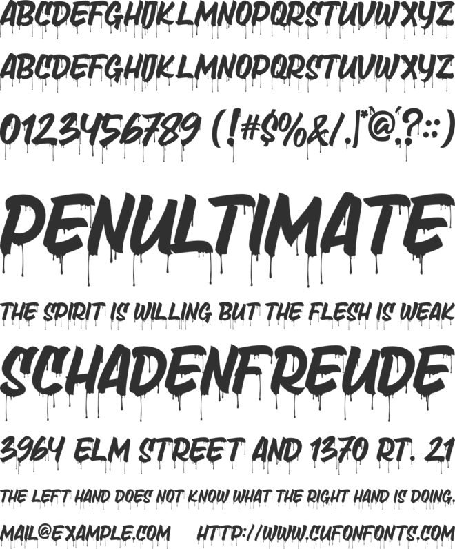 Death Markers font preview