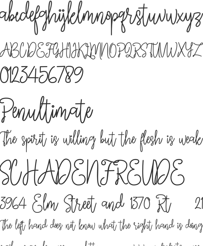 Quillines font preview