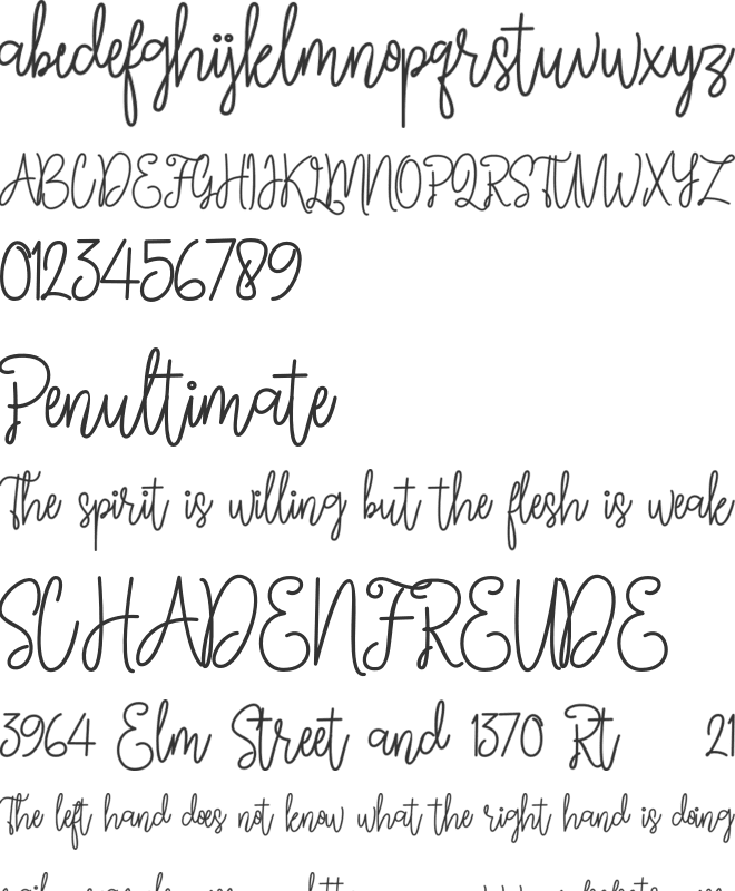 Quillines font preview