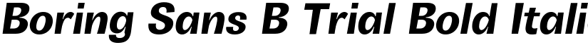 Boring Sans B Trial Bold Italic font
