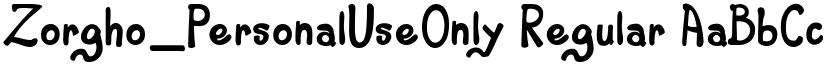 Zorgho_PersonalUseOnly Regular font