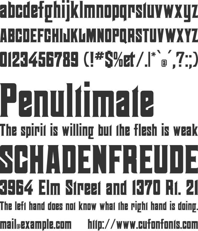 Chausson CF font preview