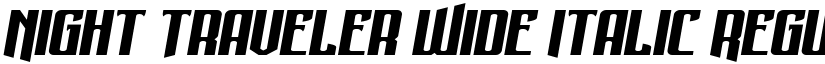 Night Traveler Wide Italic Regular font