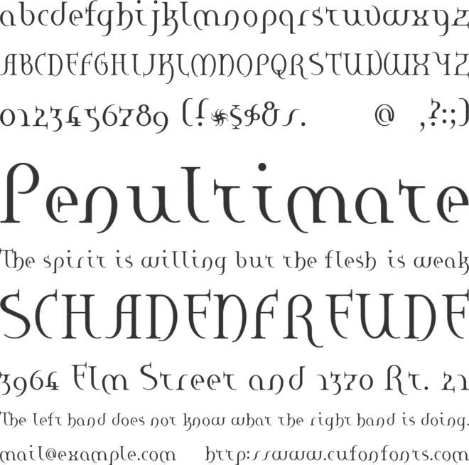 Hane font preview