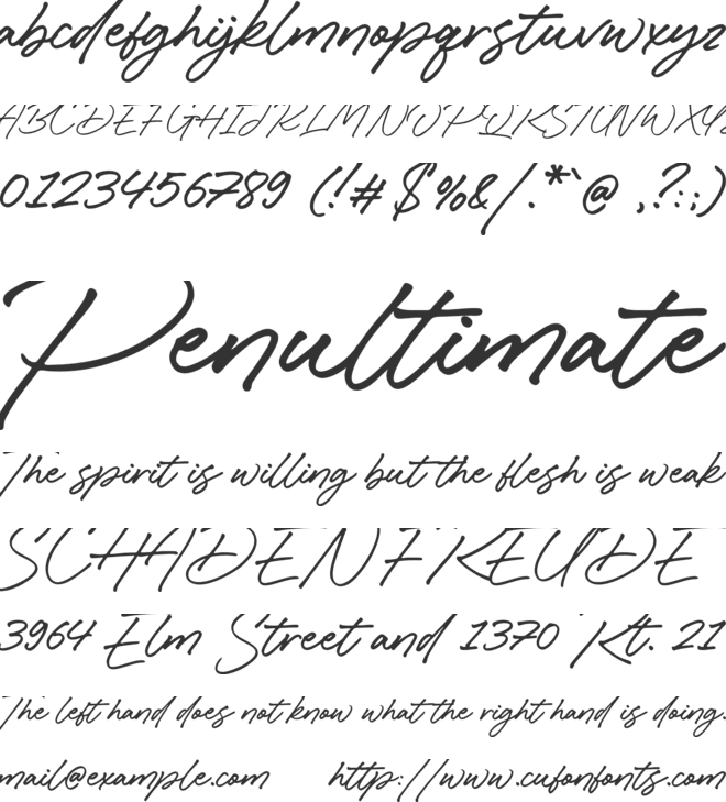 Caliway font preview