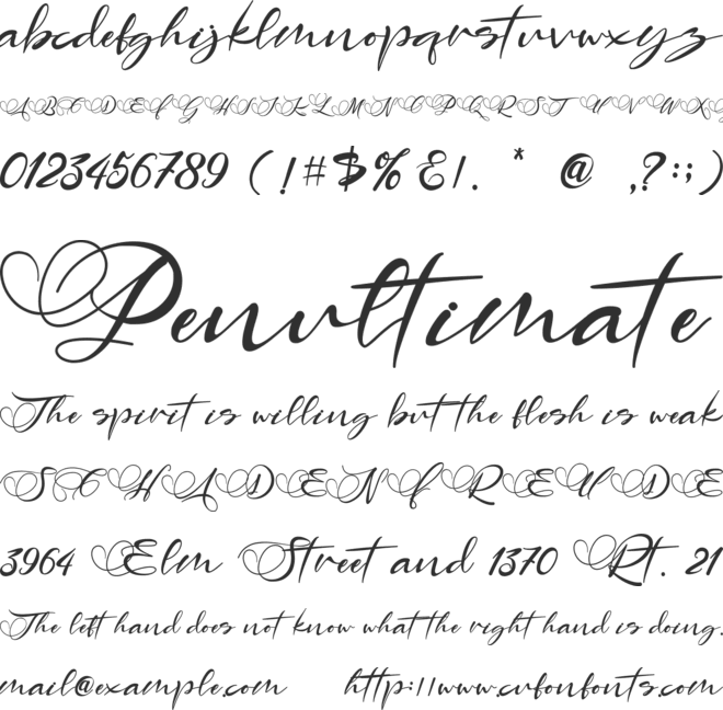 Angelin font preview