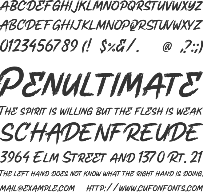 Rushwell font preview