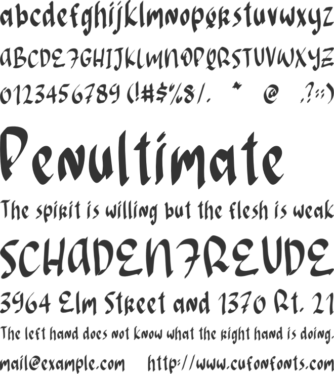 Sayanag font preview