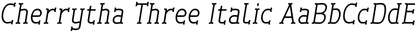 Cherrytha Three Italic font