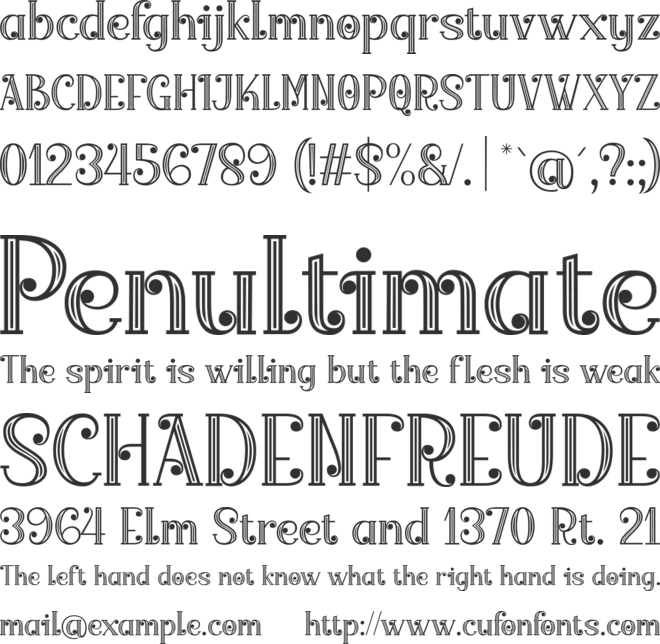 Merrycle Carved font preview