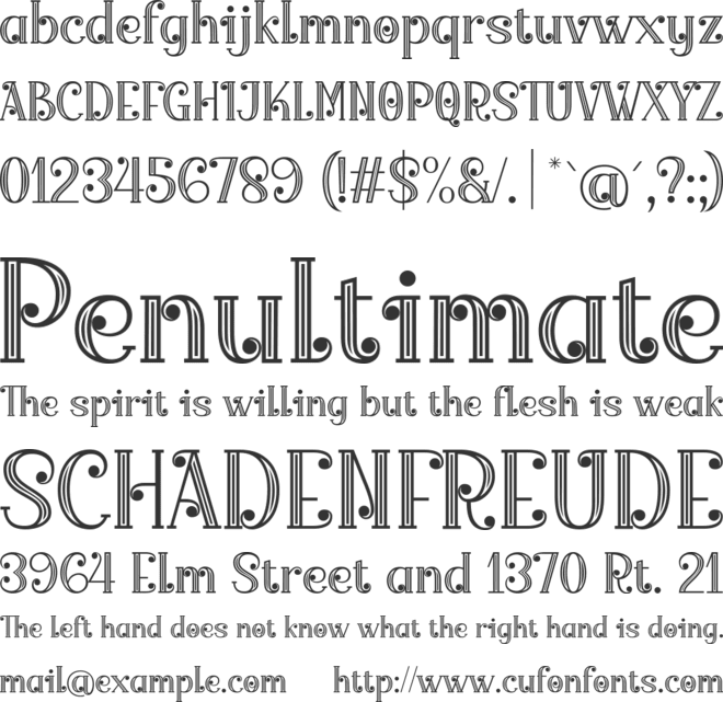 Merrycle Carved font preview