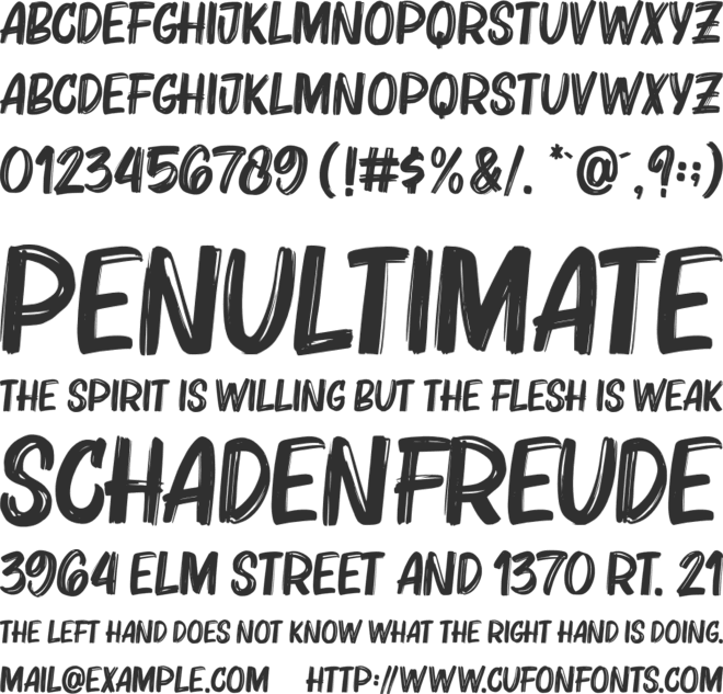 Bruzh font preview