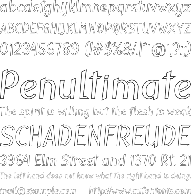 Ataro Outline font preview