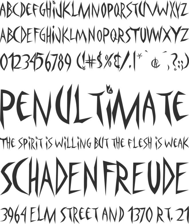 Panophobia font preview