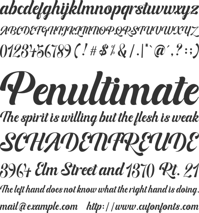 Bufally Script font preview