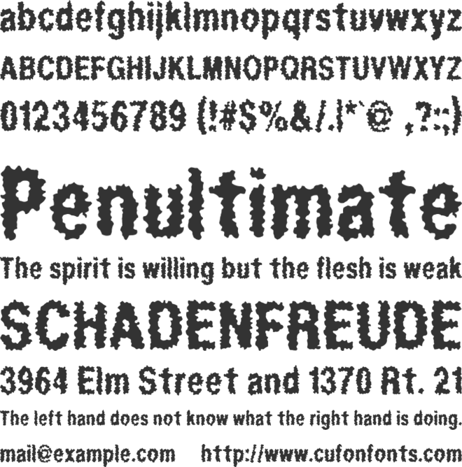 Regurgitation font preview