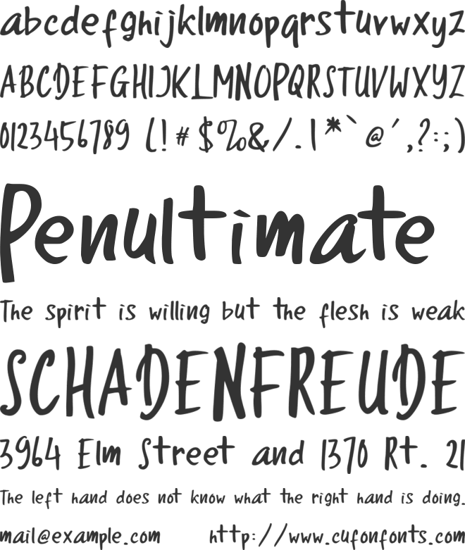 Karikature font preview