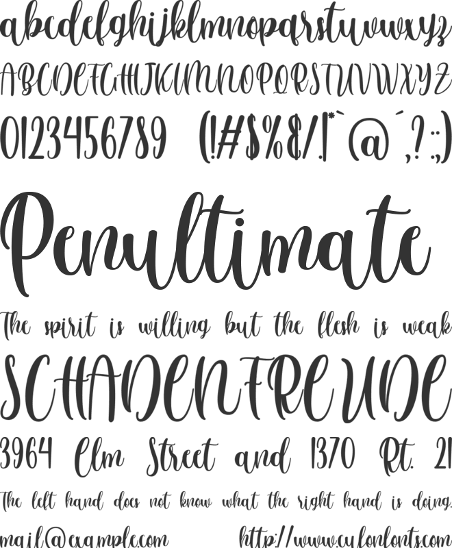 anattalia Personal Use Only font preview