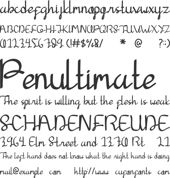 Agamama font preview