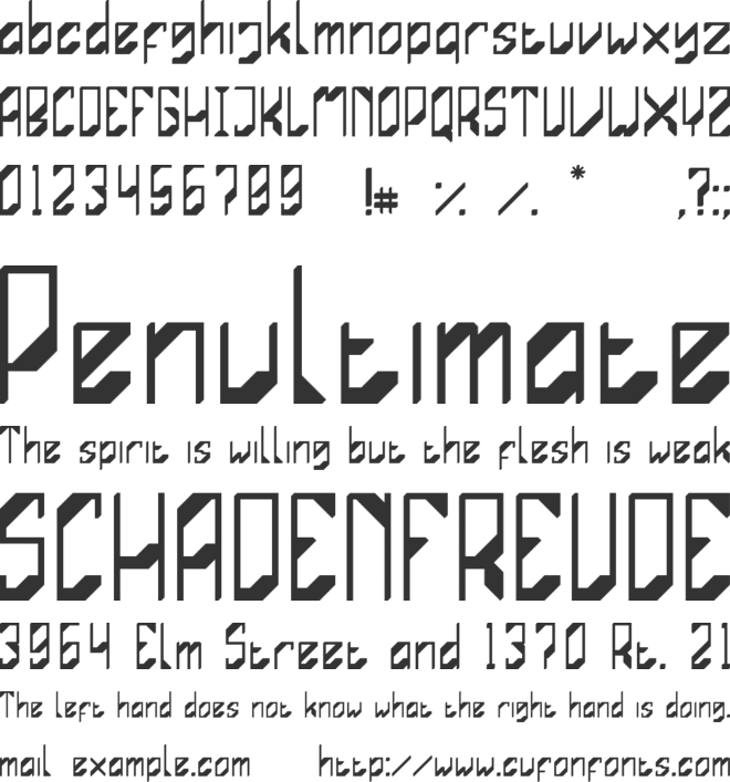 Mechasystem font preview