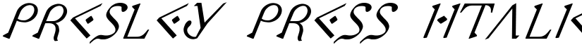 Presley Press Italic font
