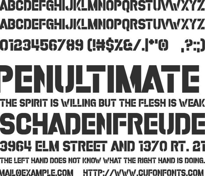 Army Buster font preview