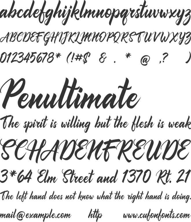 Comebro font preview