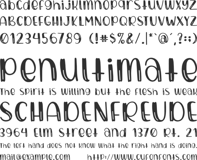 Bubbly font preview
