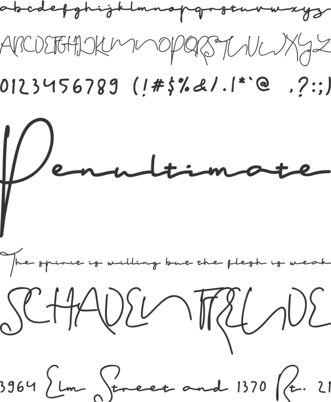 Terecia font preview