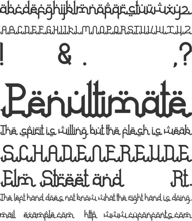 Arabian font preview