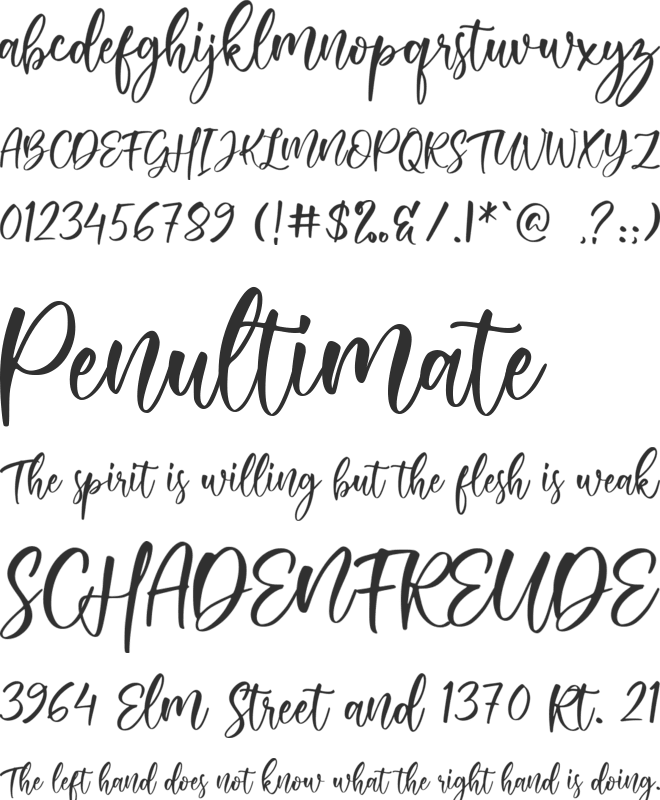 About Love font preview