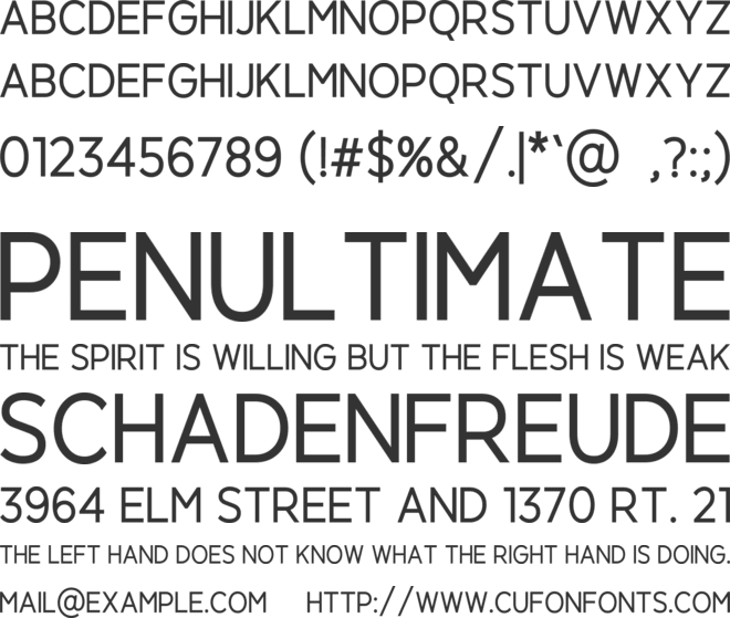 Agnella font preview