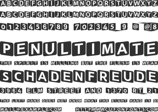 square kids font preview