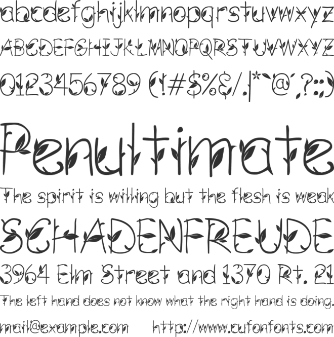 GREEN NATURE font preview