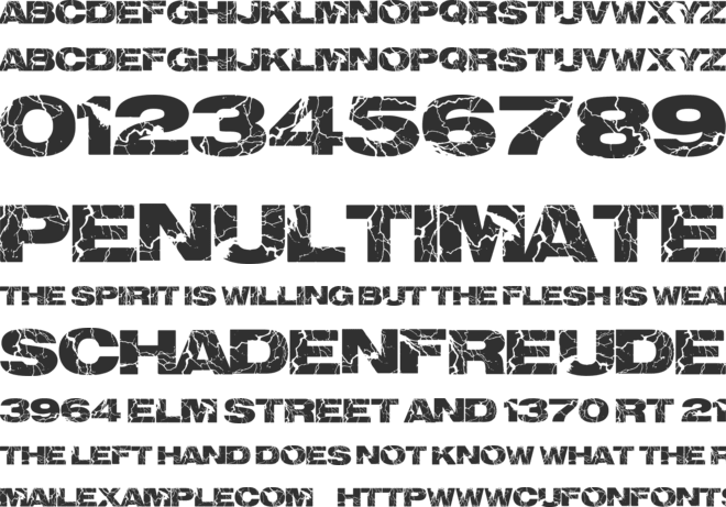 electrical font preview