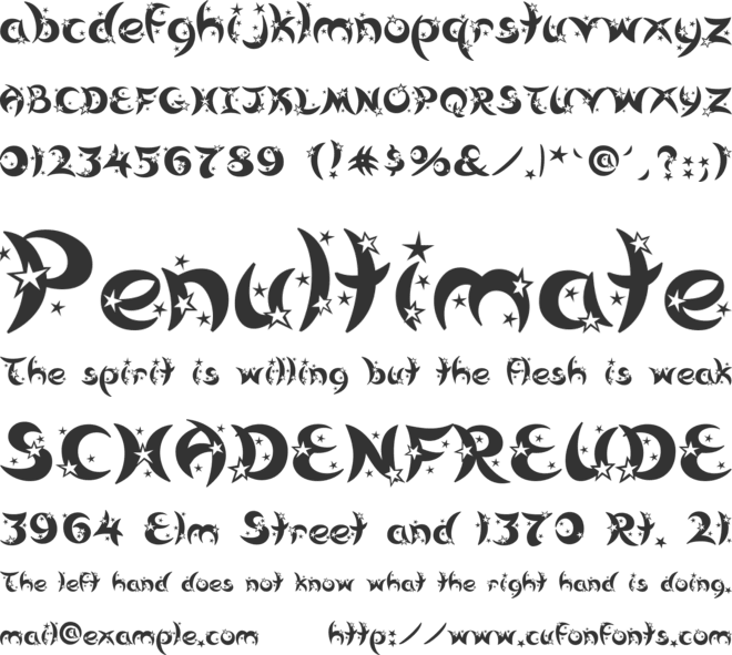 Moonstar font preview