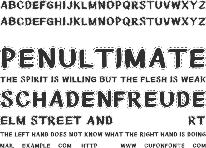 CF National Stitches font preview