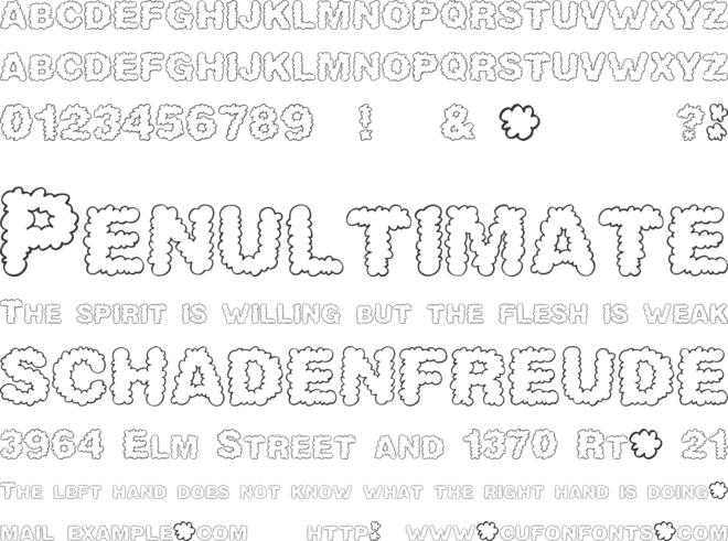 AlphaClouds font preview