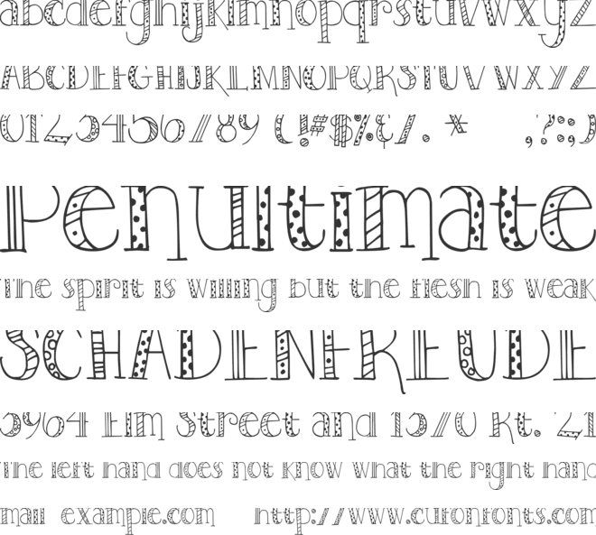 DJB TOOTSIEWOOTSIE font preview