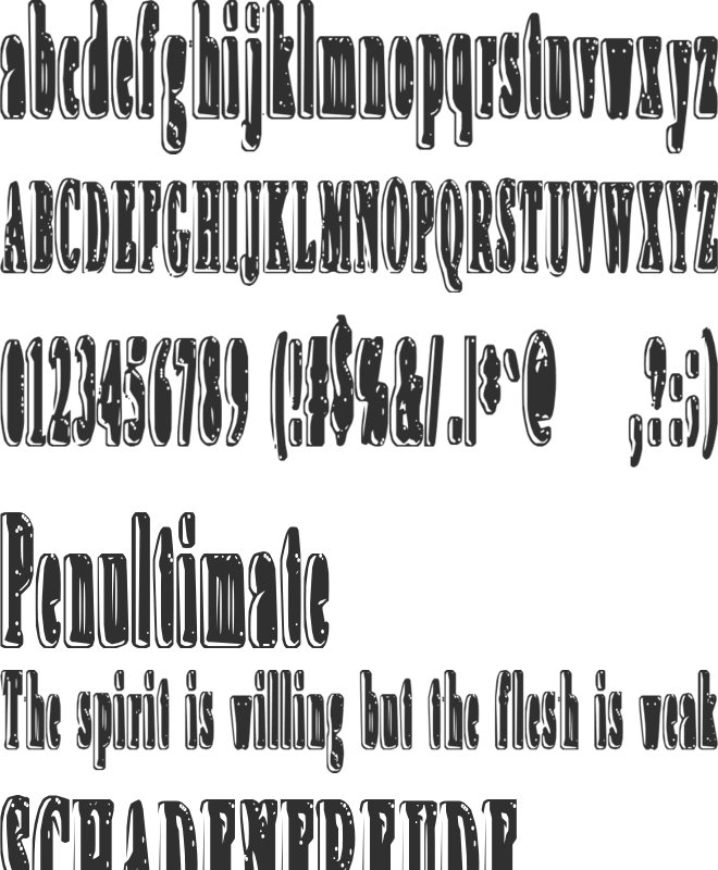 An Irritating Speck font preview
