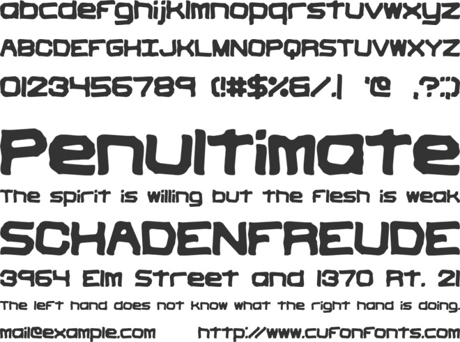 Vindictive BRK font preview