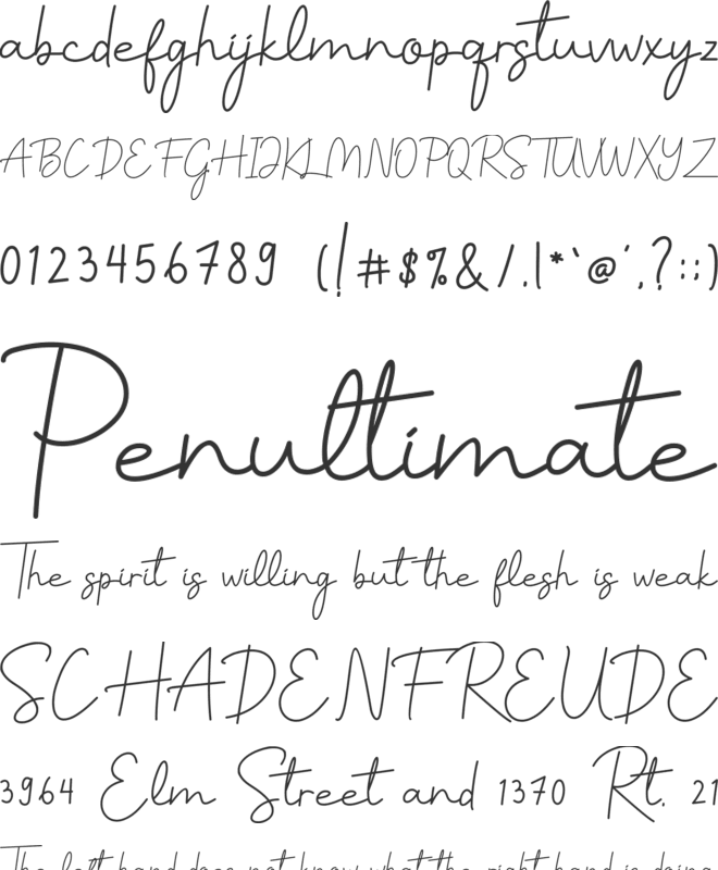 Benalla font preview