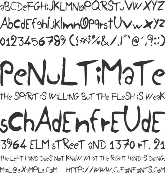 Yellow Jug font preview