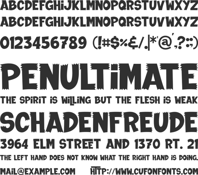 THE CREEPY HUNTER font preview