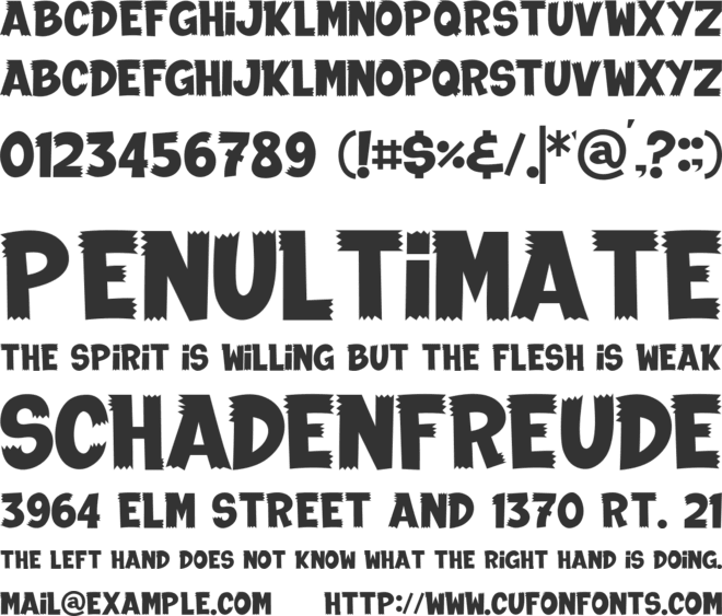 THE CREEPY HUNTER font preview