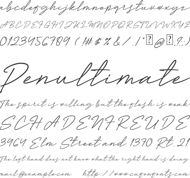 Millan personaluse font preview