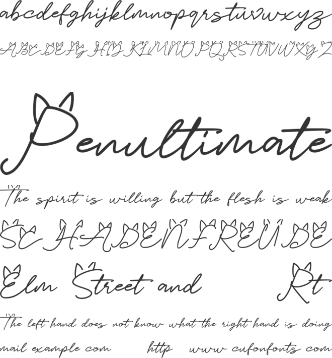 Catlove font preview